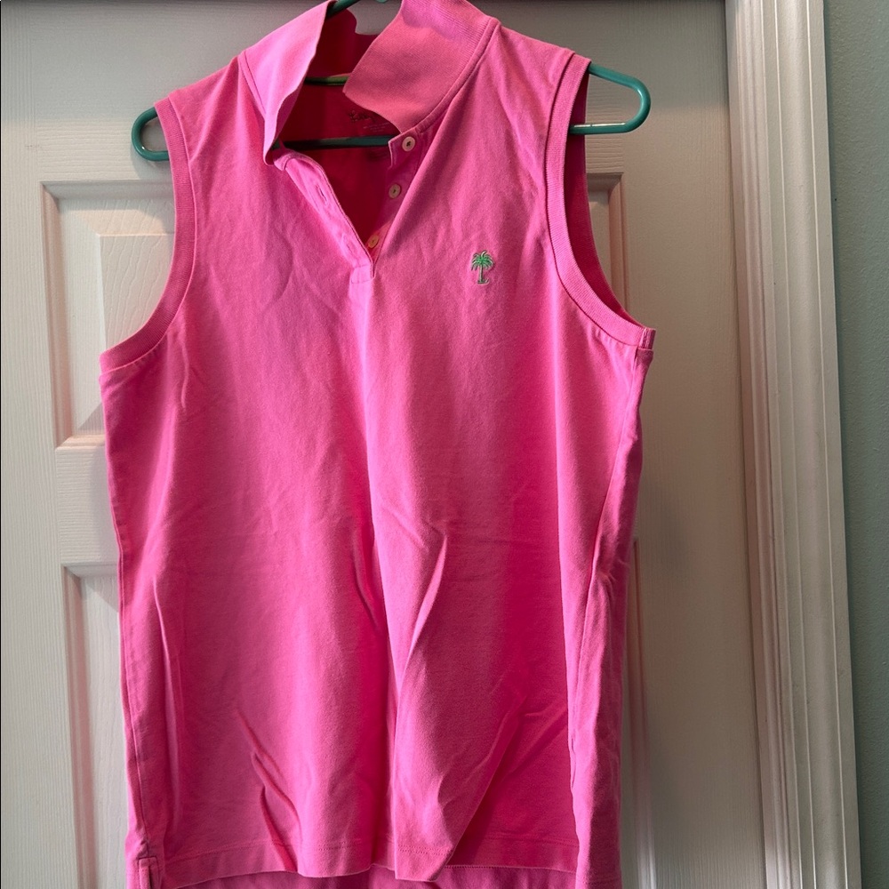 Sleeveless Lilly Pulitzer Pink Polo Tank Top